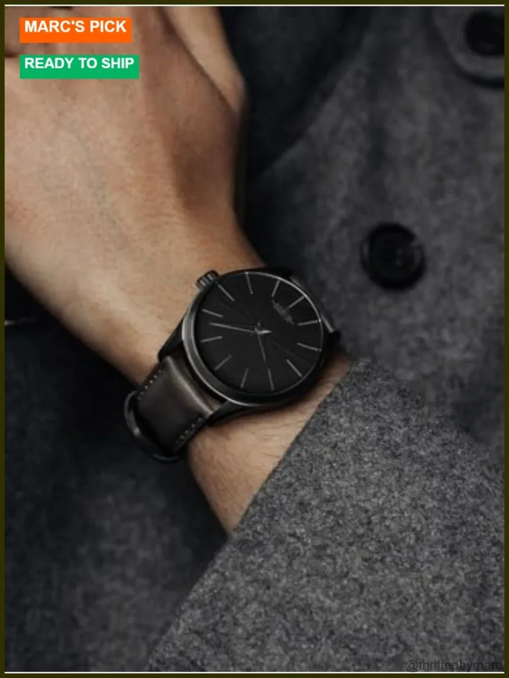 Ultra-Thin Minimalist Waterproof Dress Watch with Leather Band